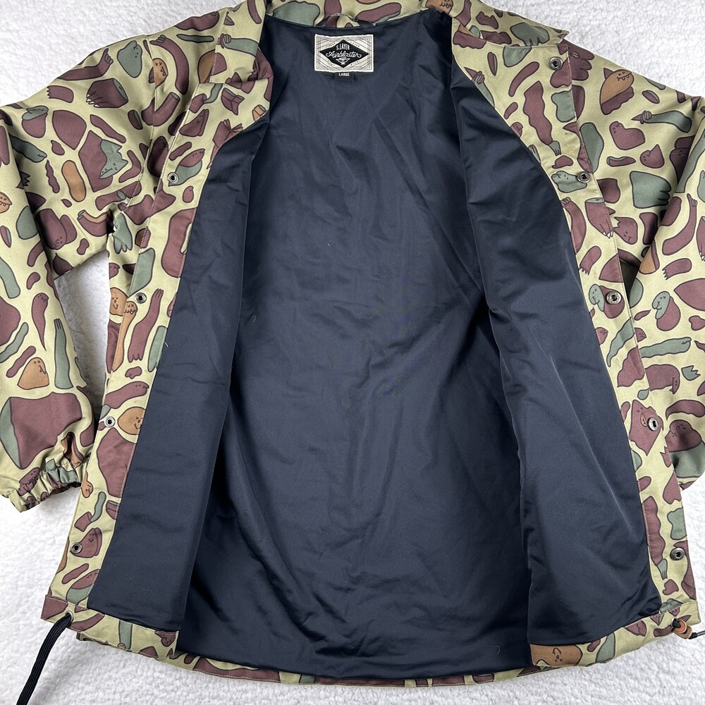 Airblaster Jacket Mens Large Camo Duck Print Snap Coach Windbreaker Lined Canvas - Picture 9 of 16